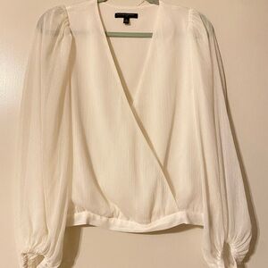 Banana Republic Cream Wrap Blouse
